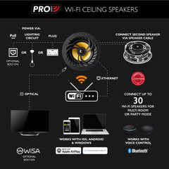 Lithe Audio Pro Series IP44 Bathroom WI-FI Ceiling Speaker ( Single )