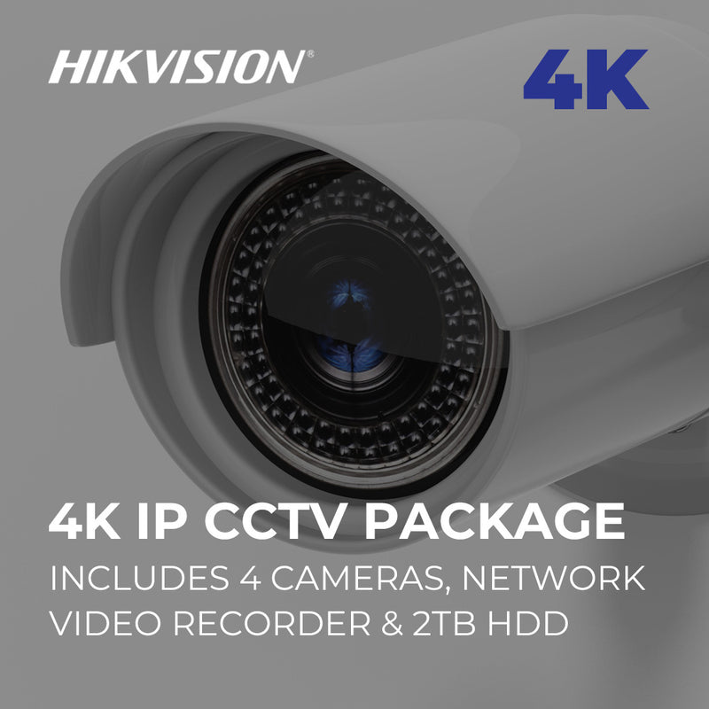4 Camera 4K IP CCTV Package