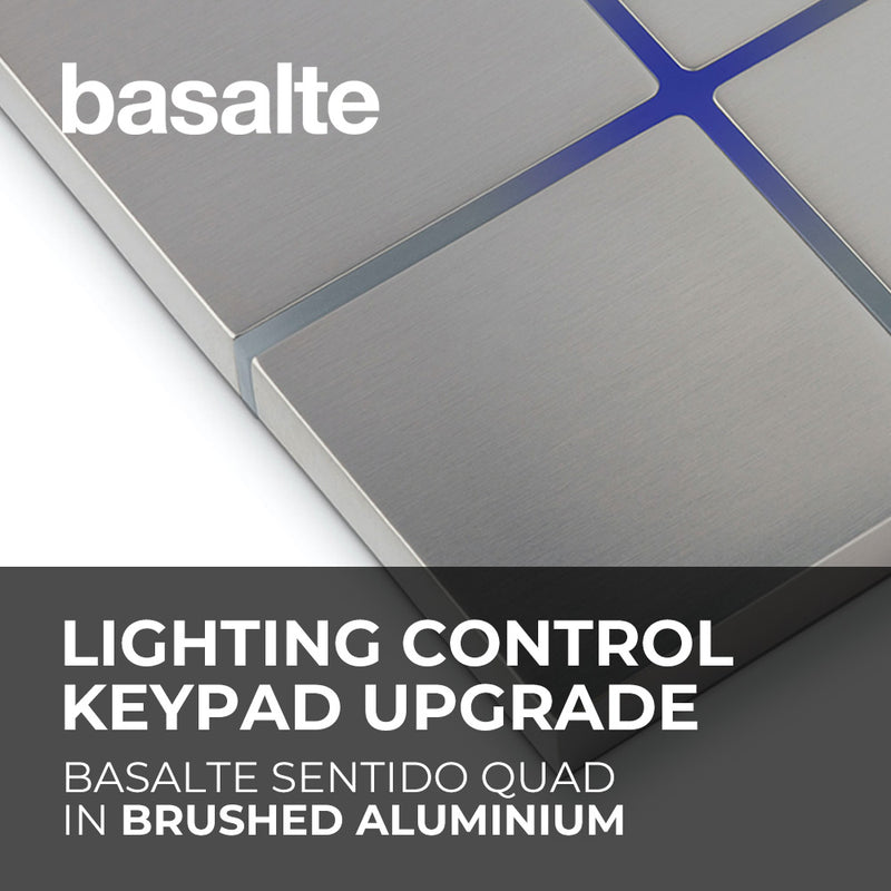 Basalte Sentido Quad Lighting Control Keypad Upgrade - Brushed Aluminium